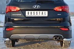 Защита заднего бампера уголки D63 для Hyundai Santa Fe 2012-2015
