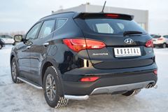 Защита заднего бампера уголки D63 для Hyundai Santa Fe 2012-2015