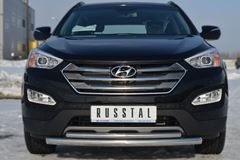 Защита переднего бампера D63 / D42 (дуга) для Hyundai Santa Fe 2012-2015