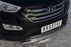 Защита переднего бампера D63 / D42 (дуга) для Hyundai Santa Fe 2012-2015