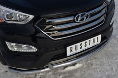 Защита переднего бампера D63 ( секции) / D63 (дуга) для Hyundai Santa Fe 2012-2015