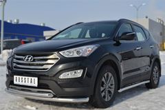 Защита переднего бампера D63 ( секции) / D63 (дуга) для Hyundai Santa Fe 2012-2015