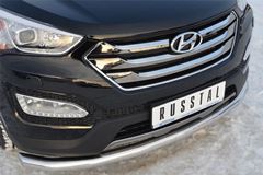 Защита переднего бампера D76 (секции) для Hyundai Santa Fe 2012-2015