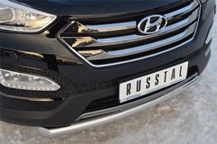 Защита переднего бампера D76 (дуга) для Hyundai Santa Fe 2012-2015