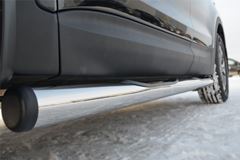 Пороги труба D76 с накладкой (вариант 2) для Hyundai Santa Fe 2012-2015