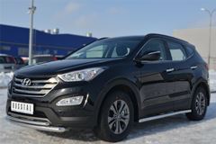 Пороги труба D63 (вариант 3) для Hyundai Santa Fe 2012-2015