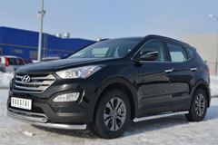 Пороги труба D63 (вариант 1) для Hyundai Santa Fe 2012-2015