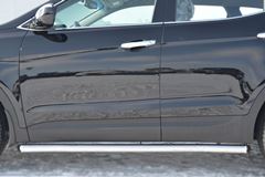 Пороги труба D63 (вариант 1) для Hyundai Santa Fe 2012-2015