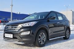 Пороги труба D63 (вариант 2) для Hyundai Santa Fe 2012-2015