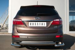 Защита заднего бампера D75х42 (дуга) для Hyundai Santa Fe Grand 2014-