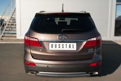 Защита заднего бампера D75х42 (дуга) для Hyundai Santa Fe Grand 2014-