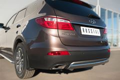 Защита заднего бампера D75х42 (дуга) для Hyundai Santa Fe Grand 2014-