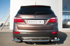 Защита заднего бампера уголки D63(секции) для Hyundai Santa Fe Grand 2014-