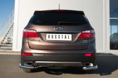 Защита заднего бампера уголки D63(секции) для Hyundai Santa Fe Grand 2014-