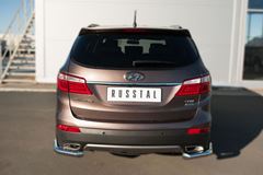 Защита заднего бампера уголки D63(секции) для Hyundai Santa Fe Grand 2014-