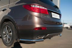 Защита заднего бампера уголки D63(секции) для Hyundai Santa Fe Grand 2014-