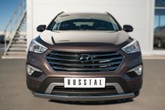 Защита переднего бампера D75х42 (дуга) для Hyundai Santa Fe Grand 2014-