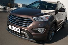 Защита переднего бампера D75х42 (дуга) для Hyundai Santa Fe Grand 2014-