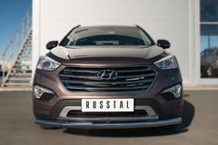 Защита переднего бампера D63 (секции) D42 (дуга) для Hyundai Santa Fe Grand 2014-