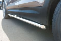 Пороги труба D63 (вариант 1) для Hyundai Santa Fe Grand 2014-