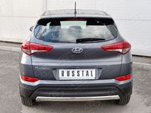 Защита заднего бампера 75х42 дуга для Hyundai Tucson 2015