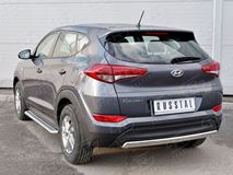 Защита заднего бампера 75х42 дуга для Hyundai Tucson 2015
