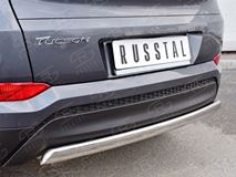 Защита заднего бампера 75х42 дуга для Hyundai Tucson 2015