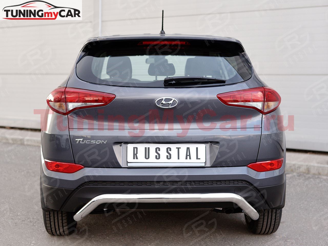 Защита заднего бампера D63 волна под машину для Hyundai Tucson 2015