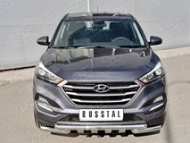 Защита переднего бампера D63 дуга-D63 дуга+клыки для Hyundai Tucson 2015