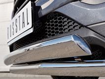 Защита переднего бампера D63 секция-75х42 дуга для Hyundai Tucson 2015