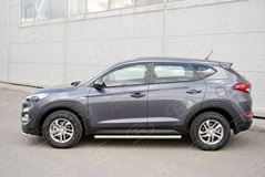 Пороги труба D63 (вариант 1) для Hyundai Tucson 2015