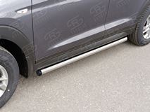 Пороги труба D63 (вариант 2) для Hyundai Tucson 2015