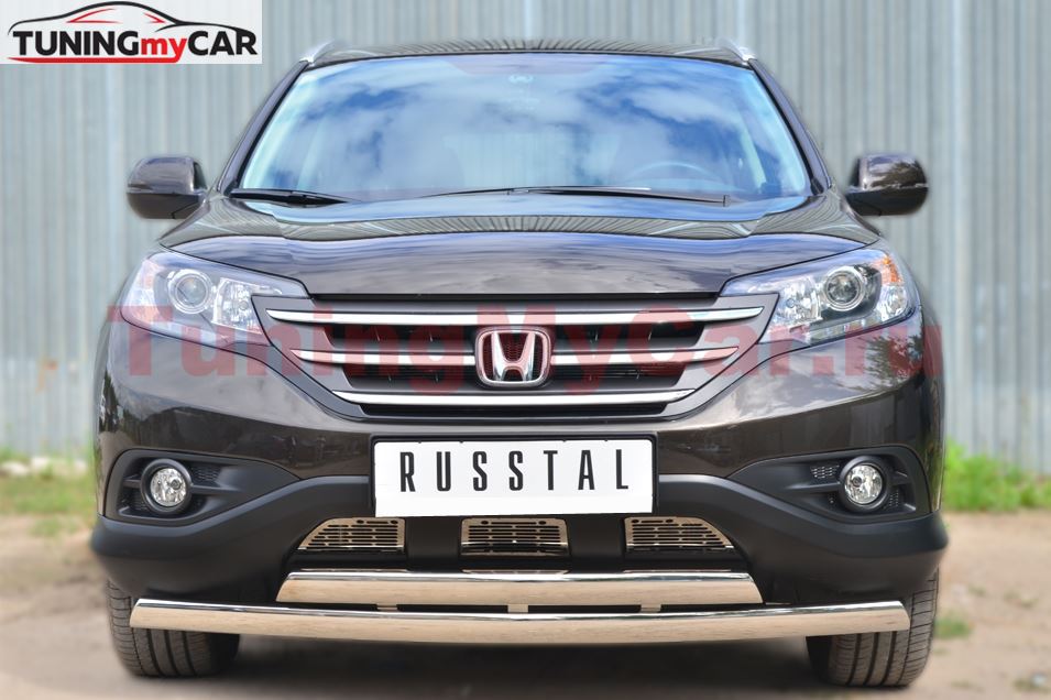 Защита переднего бампера D75х42 (дуга) D75х42 (дуга) для Honda CR-V 2013 2.4 L
