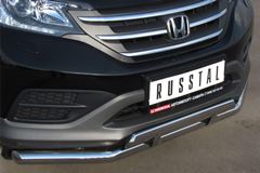 Защита переднего бампера D63 (секции) D75х42 (прямой) для Honda CR-V 2013 2.0