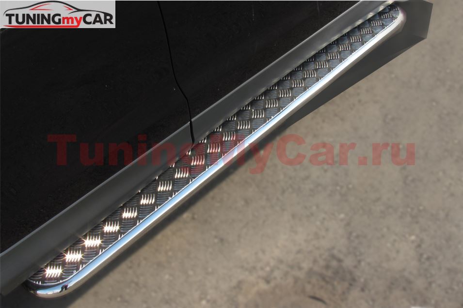 Пороги труба D42 с листом для Honda CR-V 2013