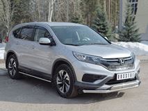 Защита переднего бампера D63 секции-75х42 дуга для Honda CR-V 2015