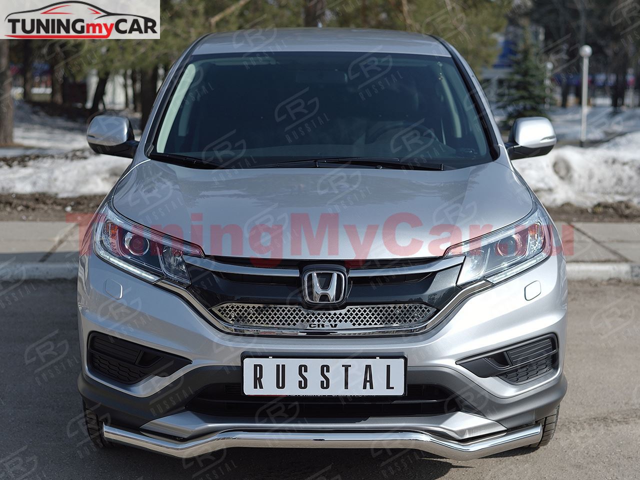 Защита переднего бампера D63 волна для Honda CR-V 2.0 2015-2016
