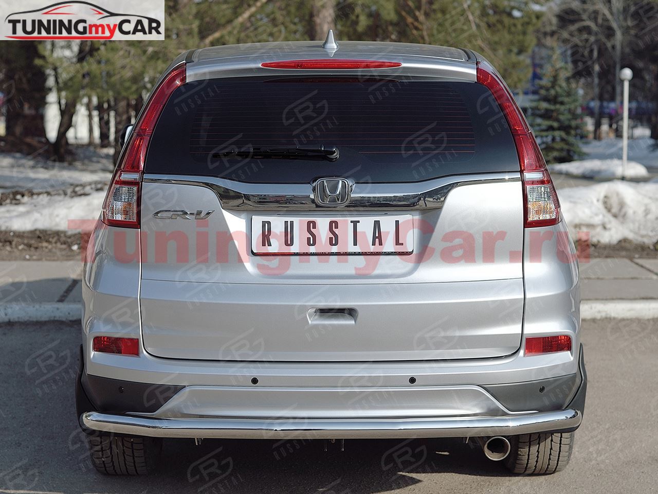 Защита заднего бампера D63 секция для Honda CR-V 2015