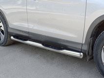 Пороги труба D76 с накладкой (вариант 3) для Honda CR-V 2015