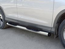 Пороги труба D76 с накладкой (вариант 2) для Honda CR-V 2015