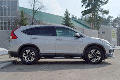Пороги труба D76 с накладкой (вариант 2) для Honda CR-V 2015