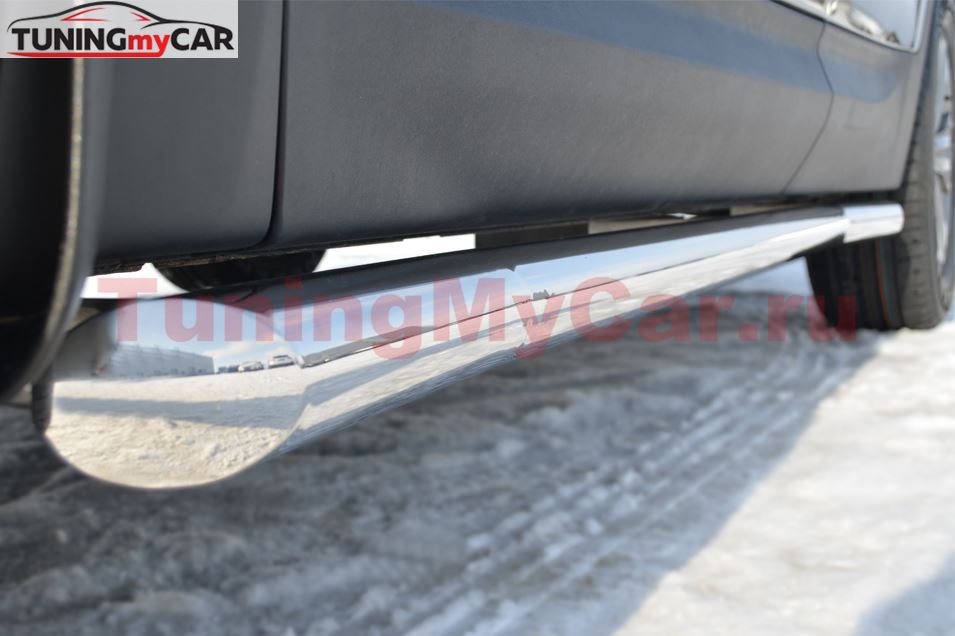 Пороги труба D76 (вариант 1) для Honda CR-V дв. 2.0 2006-2009