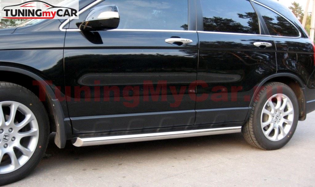 Пороги труба D63 (вариант 1) для Honda CR-V дв. 2.0 2006-2009