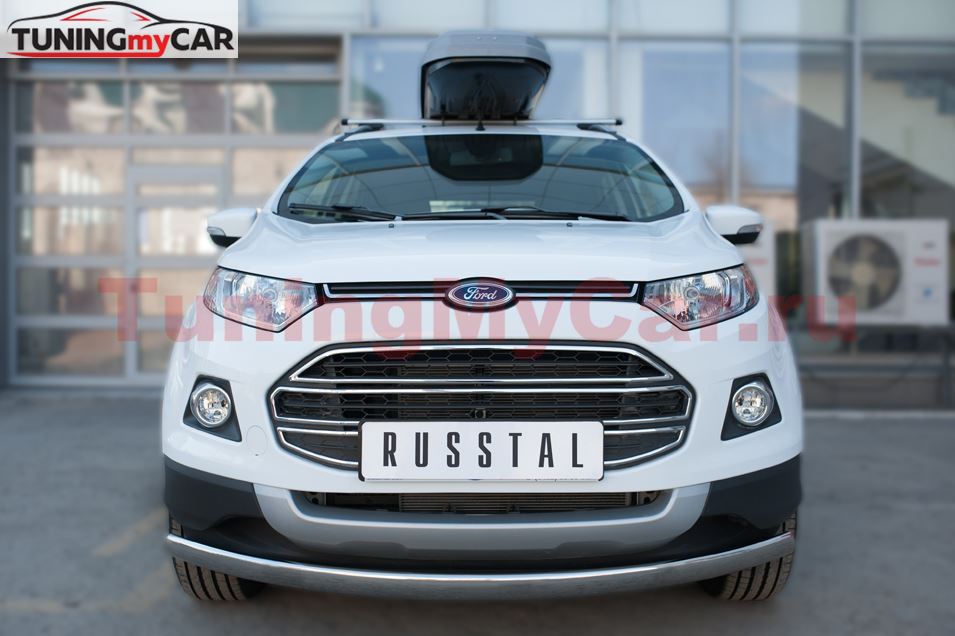Защита переднего бампера D75х42 (дуга) для Ford Ecosport 2014-