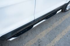 Пороги труба D76 с накладкой (вариант 1) для Ford Ecosport 2014-