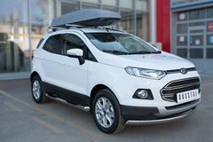 Пороги труба D76 с накладкой (вариант 1) для Ford Ecosport 2014-