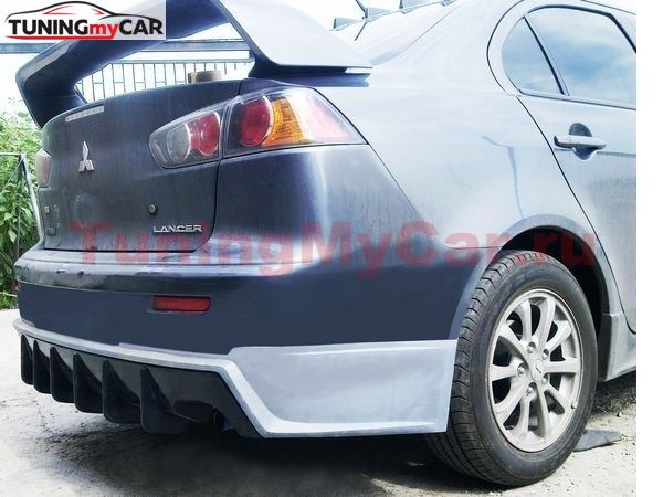 Накладка на задний бампер Shark для Lancer 10