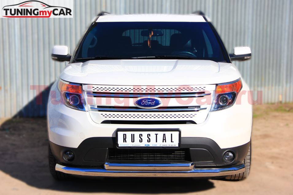 Защита переднего бампера D76 (секции) D63 (дуга) для Ford Explorer V 2012-