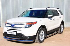 Защита переднего бампера D76 (секции) 75х42 овал (дуга) для Ford Explorer V 2012-