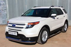 Пороги труба D76 с накладкой (вариант 3) для Ford Explorer V 2012-